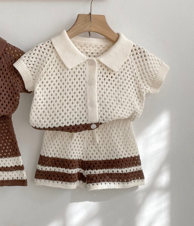 Cream Crochet Two-Piece Set
