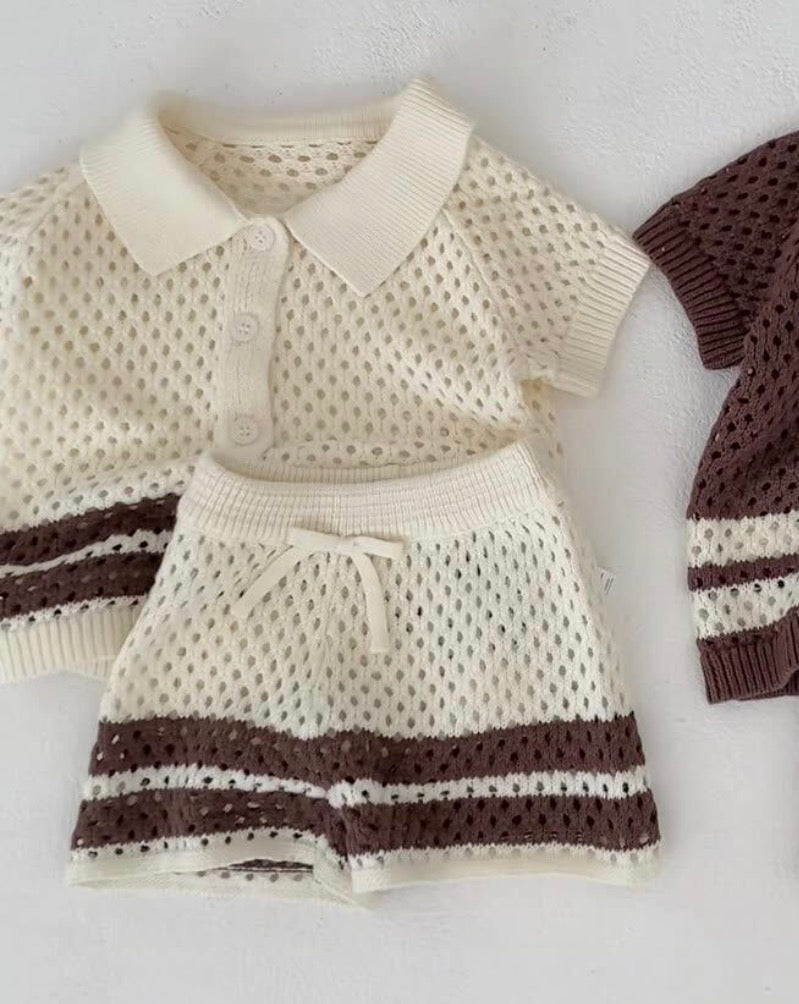 Cream Crochet Two-Piece Set