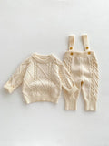 Cream Cable Knit Two-Piece Set
