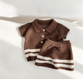 Brown Crochet Two-Piece Set