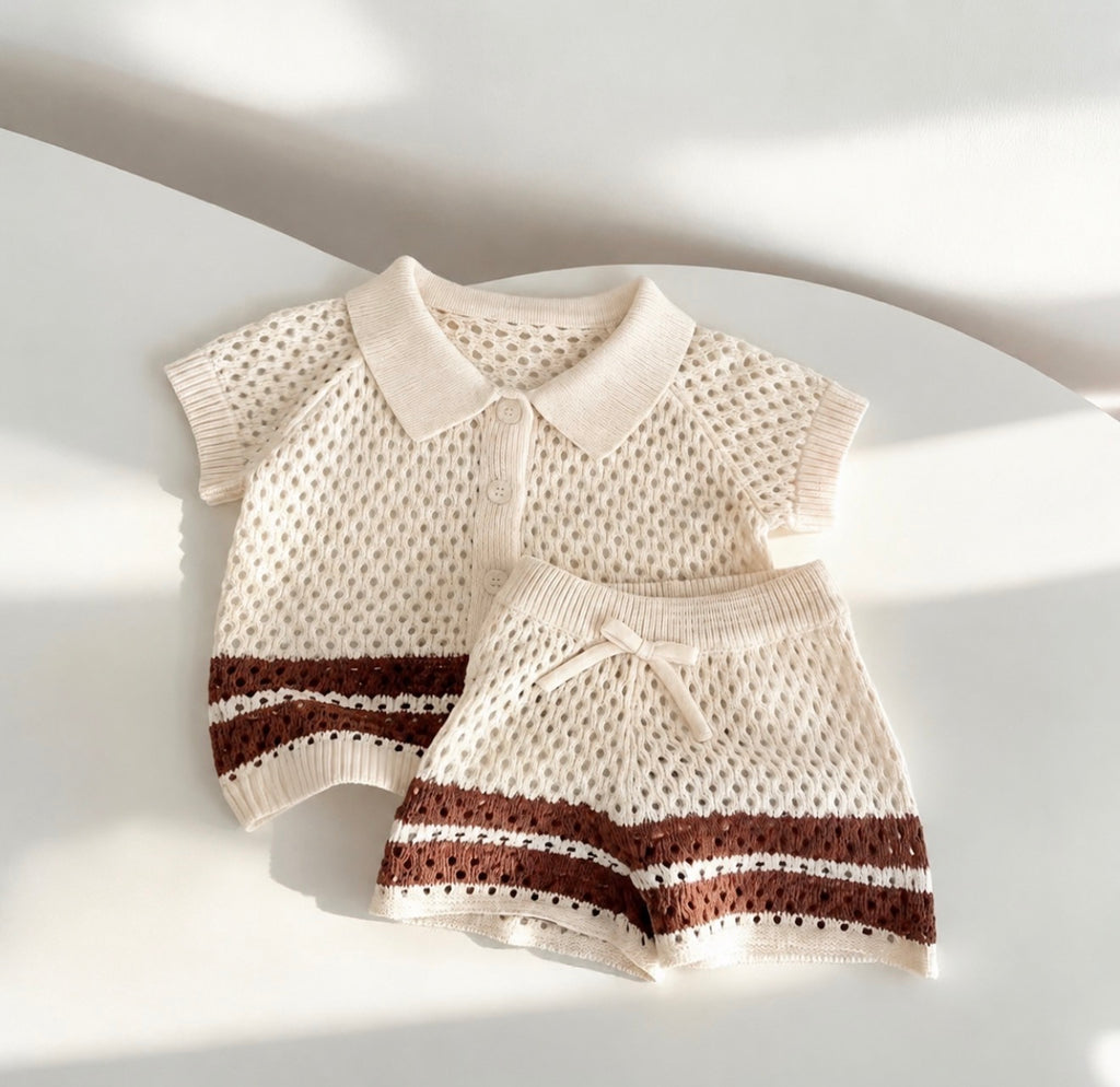 Cream Crochet Two-Piece Set