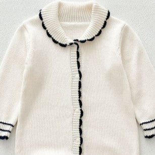 Navy Trim Knit Bodysuit