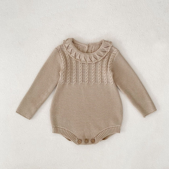 Collared Cable Knit Bodysuit