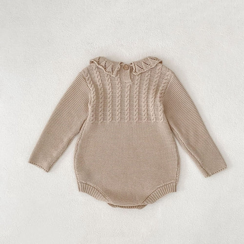 Collared Cable Knit Bodysuit