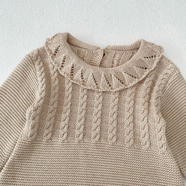 Collared Cable Knit Bodysuit