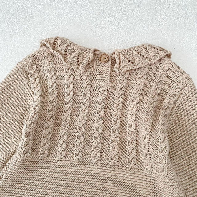 Collared Cable Knit Bodysuit